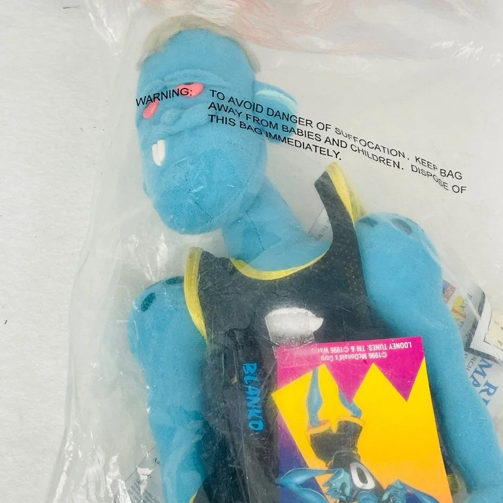 Vintage 1996 McDonalds Space Jam Monstars Blanko Plush Toy New In Bag 11